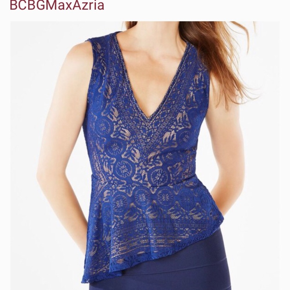 NWOT Bcbg lace peplum top